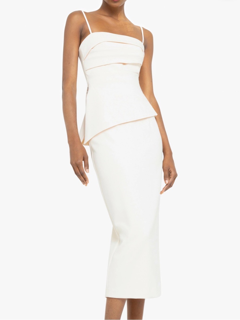 BLACK HALO  "Marla" 2-Piece Bone-Colored Midi Dress Size 4, NWT, Orig. $415.00
